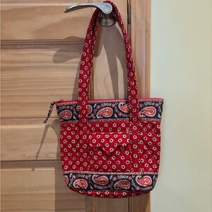 Vintage Vera Bradley Americana Red and Blue Paisley Tote